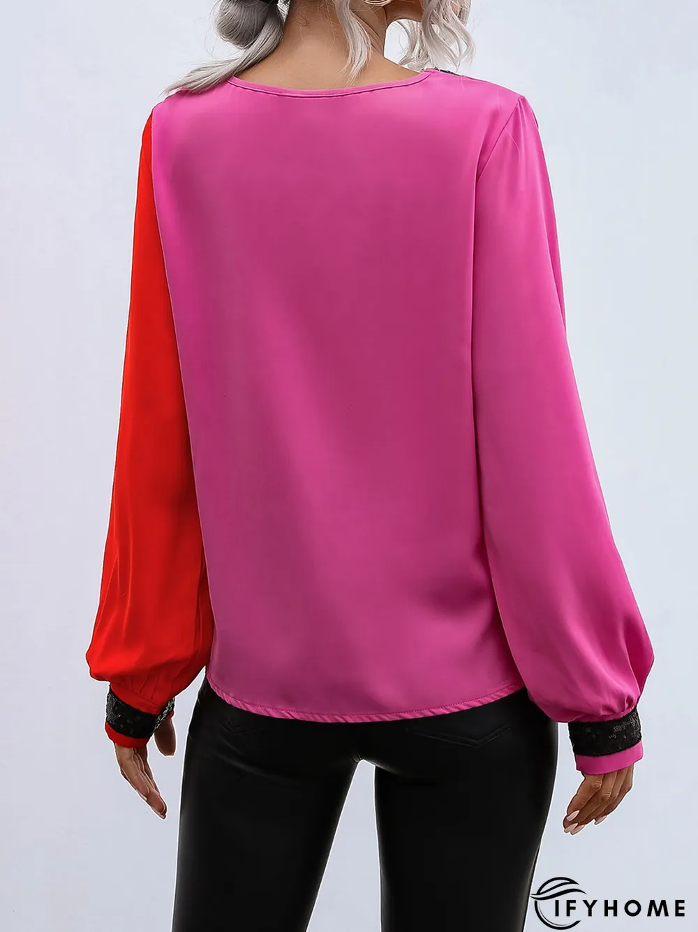 Plain Loose Casual Glitter Top | IFYHOME
