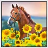 Diamond Painting -DIY Round Drill Horse in Sunflower