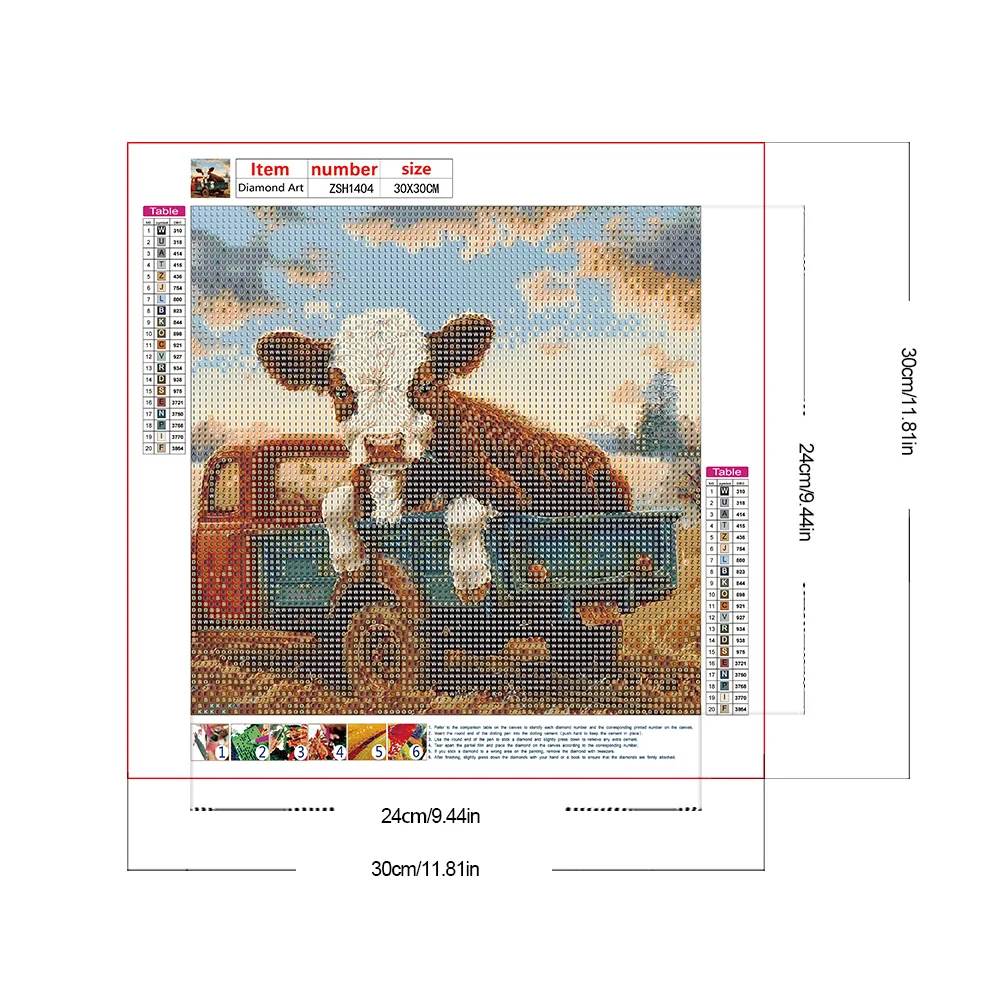 Diamond Painting - Full Round Drill - Cow(Canvas|30*30cm)