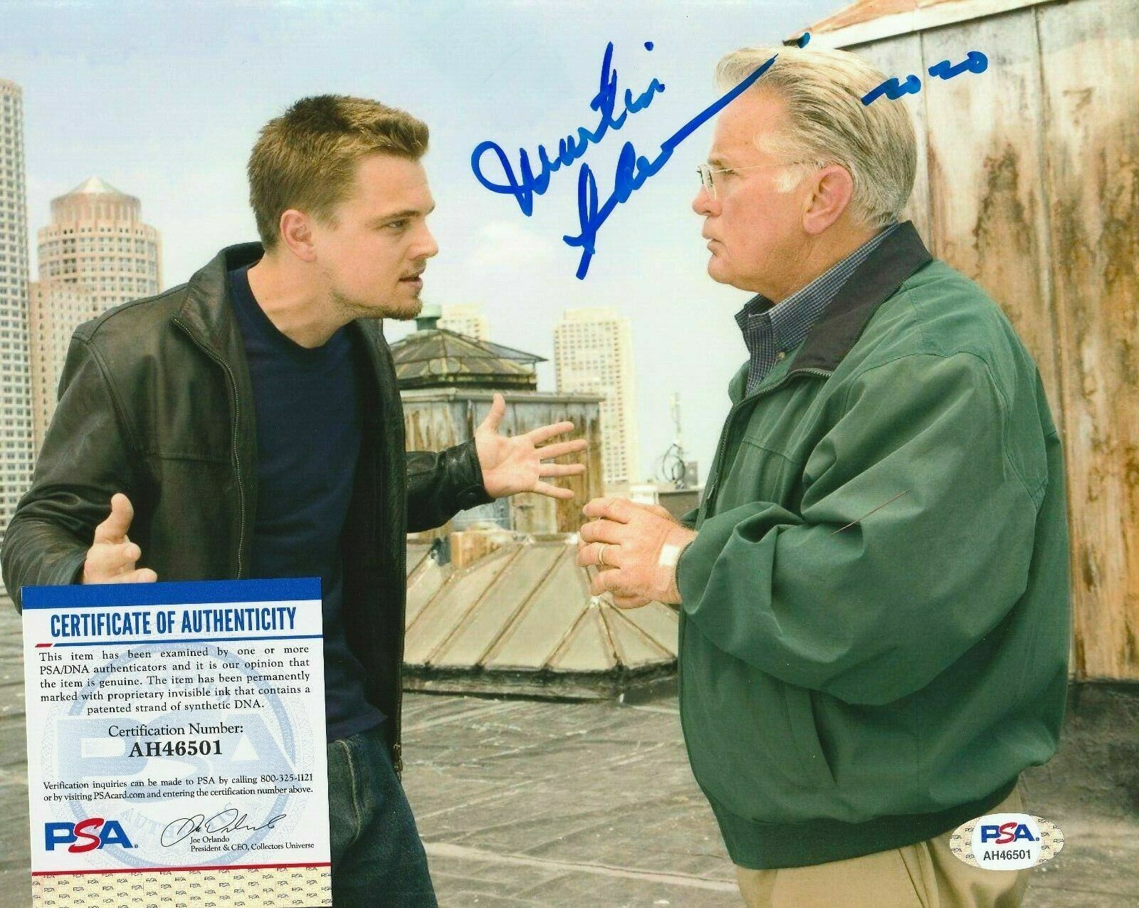 Martin Sheen signed The Departed Captain Queenan 8x10 Photo Poster painting PSA