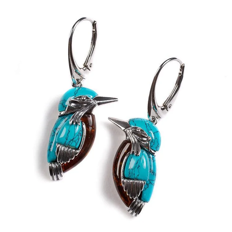 Vintage Turquoise Bird Earrings