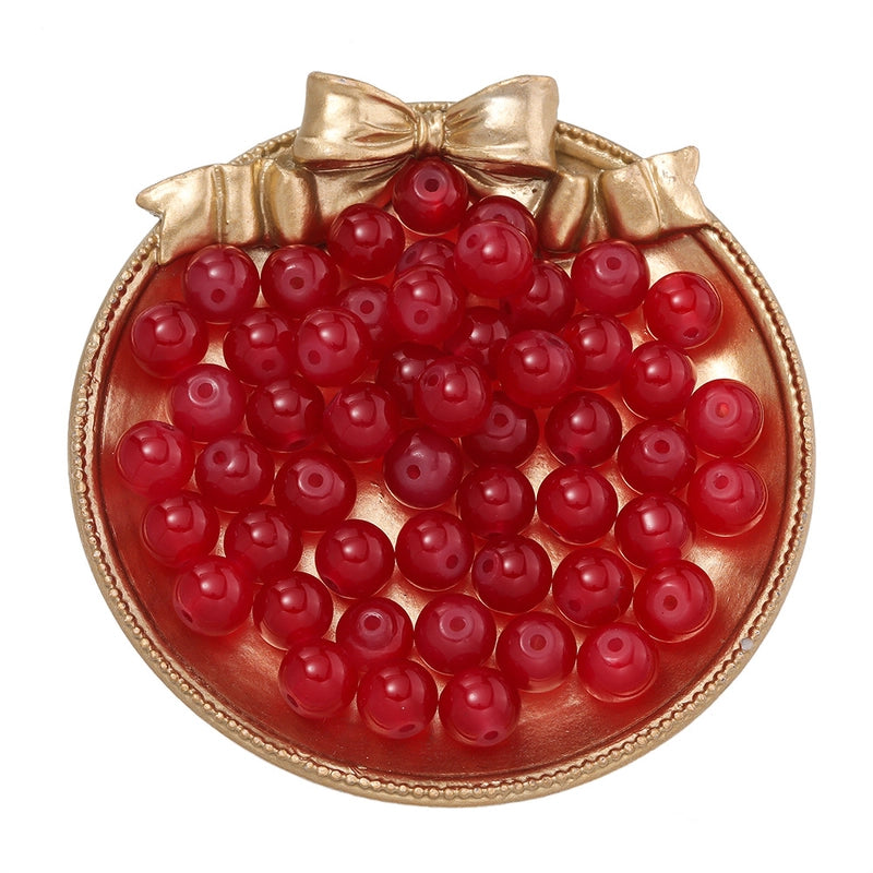 50 PCS/Package Diameter 10mm Diameter 4mm Diameter 8mm Glass Solid Color Jewelry Accessories