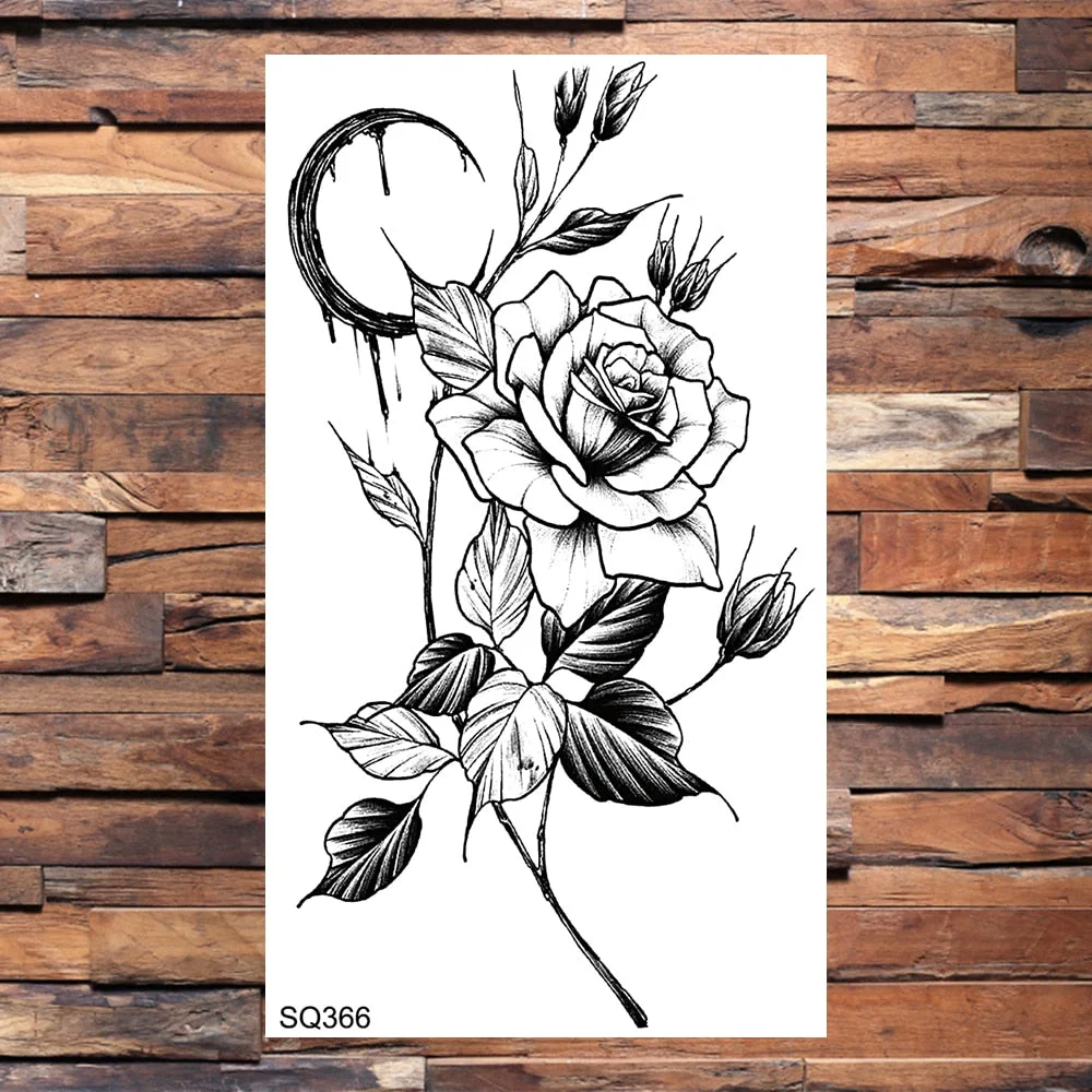 Black Dragon Temporary Tattoos For Men Women Realistic Scorpion Snake Fake Tattoo Sticker Body Arm Water Transfer Tatoos DIY