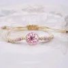 Colorful Dried Flower Acrylic Linen Knitting Bracelets
