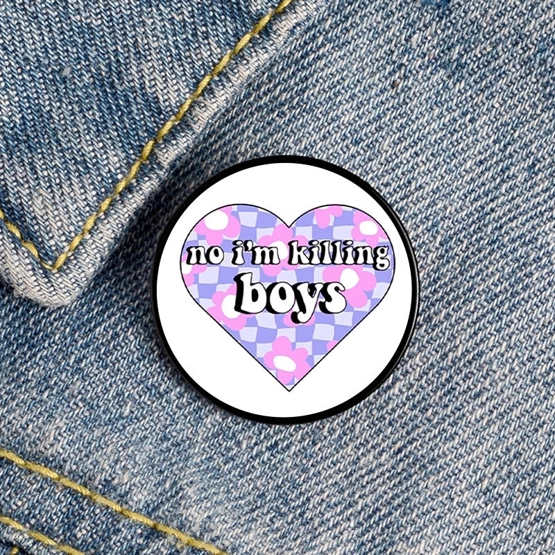 Cartoon Style Pin Cartoon Character Heart Shape Alloy Mixed Materials Unisex Brooches