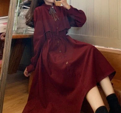 Elegant Bow Lace Up Midi Long Dress SP17026