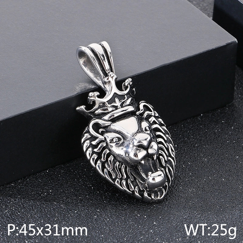 1 Piece 304 Stainless Steel 18K Gold Plated Lion’s Head Pendant