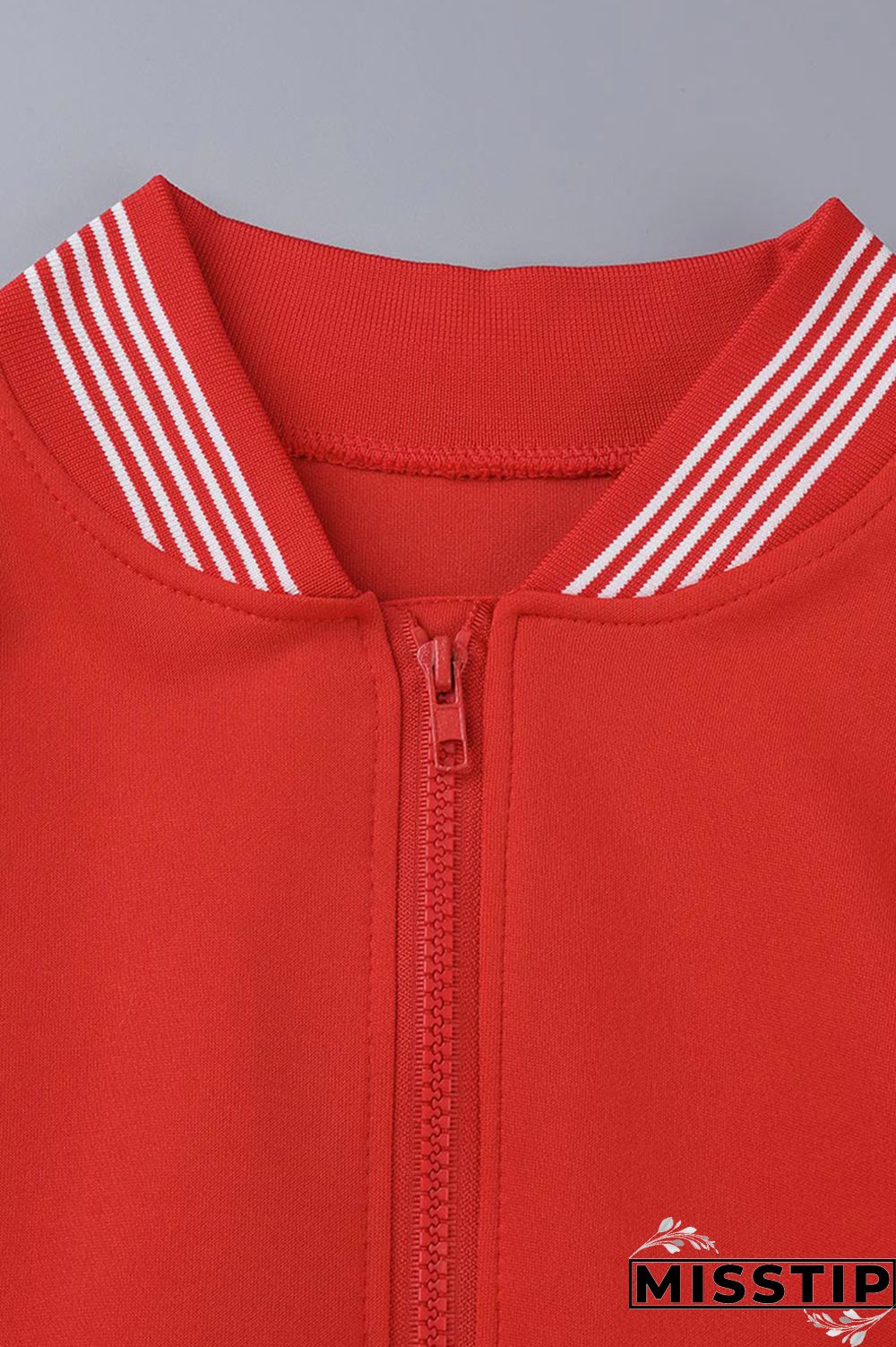 Red Casual Patchwork Cardigan Contrast Outerwear