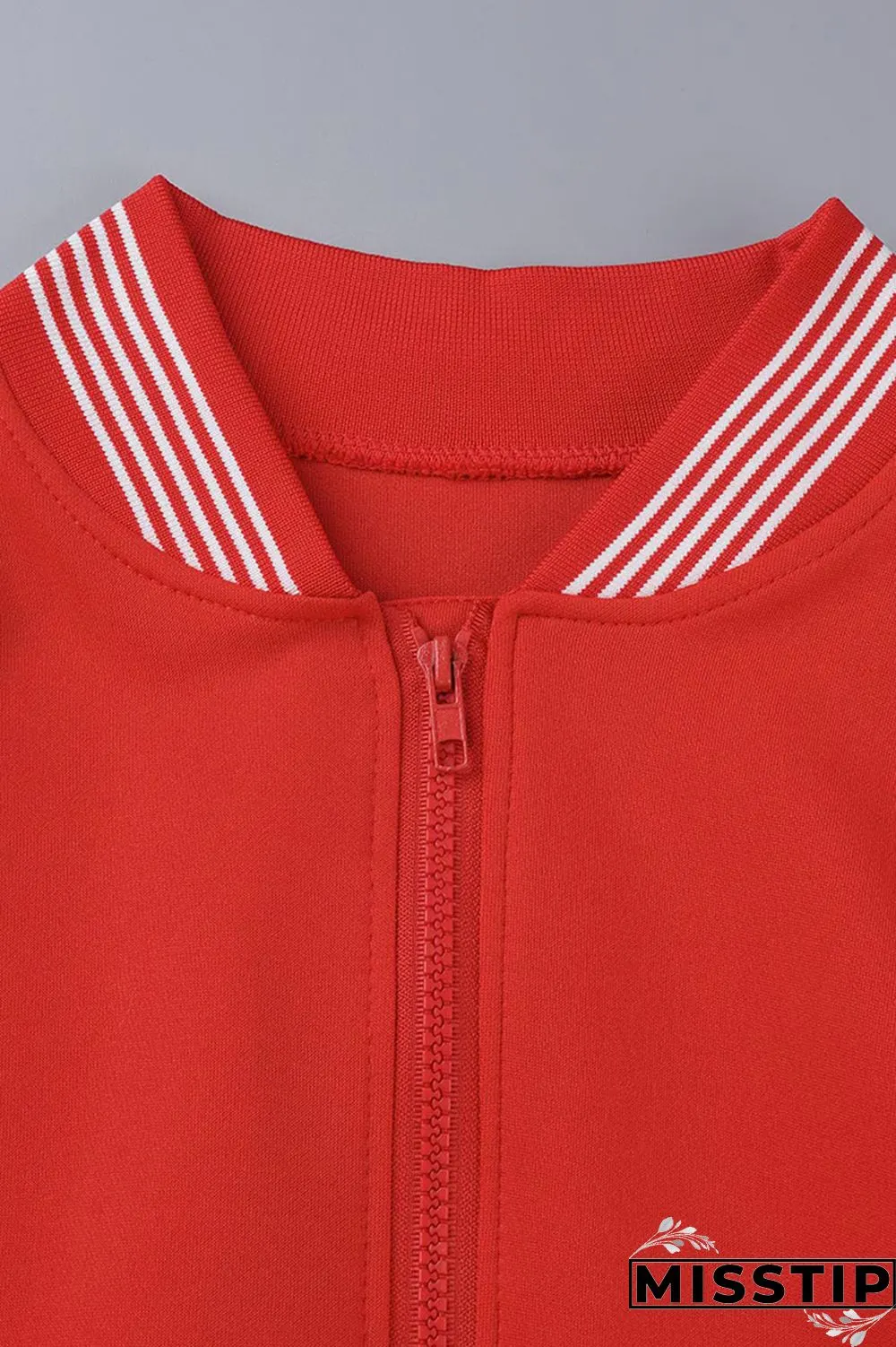 Red Casual Patchwork Cardigan Contrast Outerwear