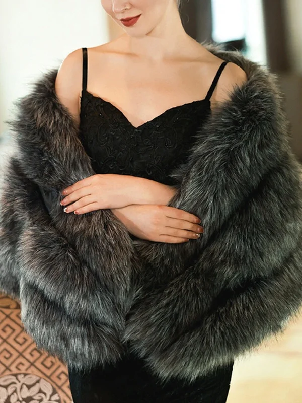 Faux Fur Special Occasion Shawl