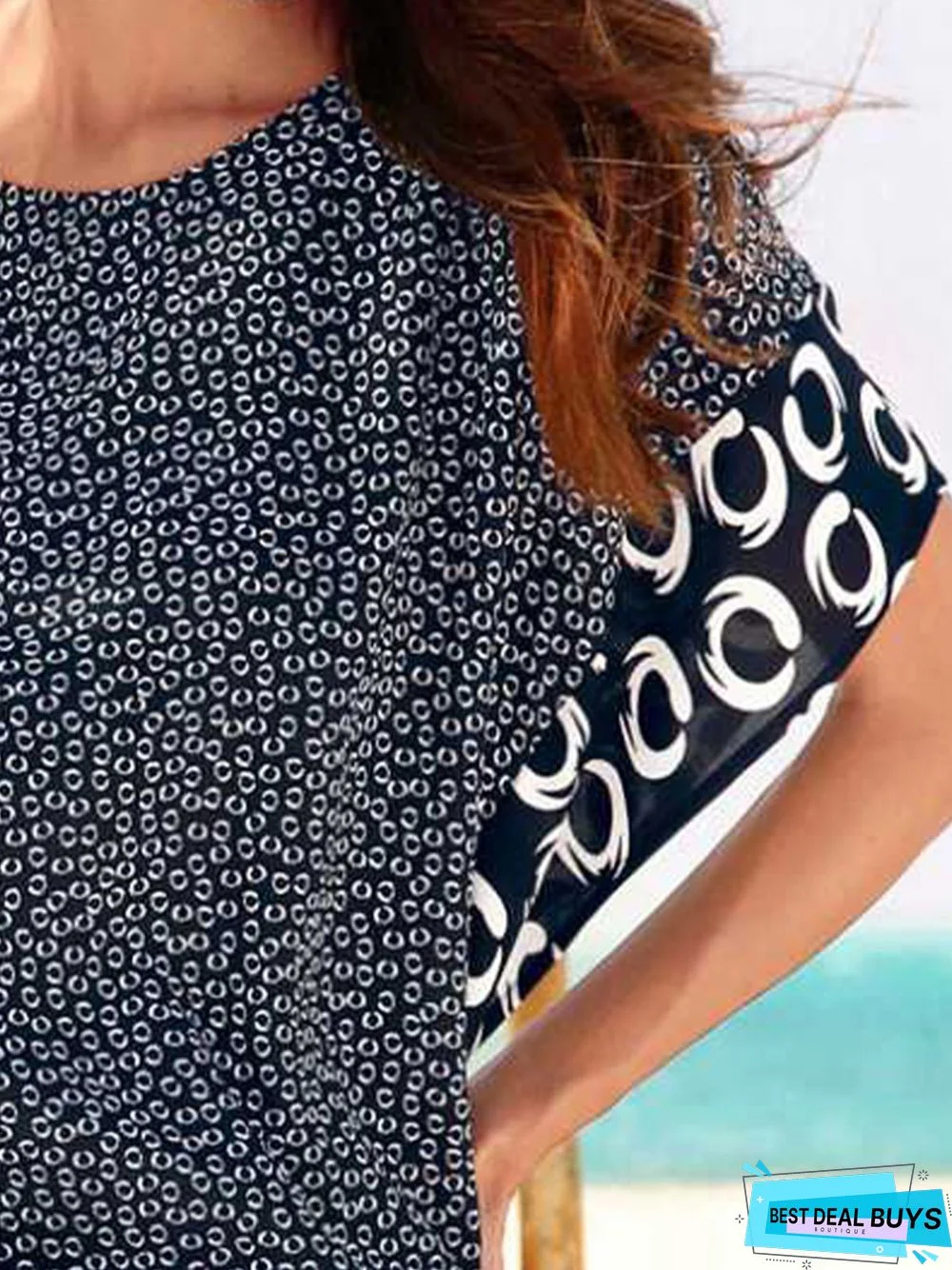 Printing Disty Floral Casual Loose Daily Blouse