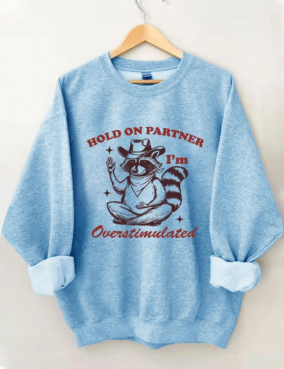 Hold On Partner I'm Overstimulated Sweatshirt