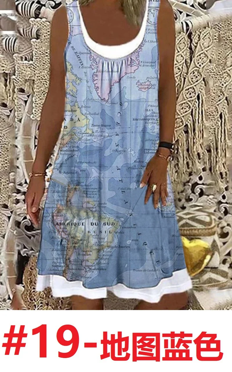 Nigikala Nigikala Women's 2025 Summer New Fashion Imitation Denim Vest Casual Print Sleeveless Top