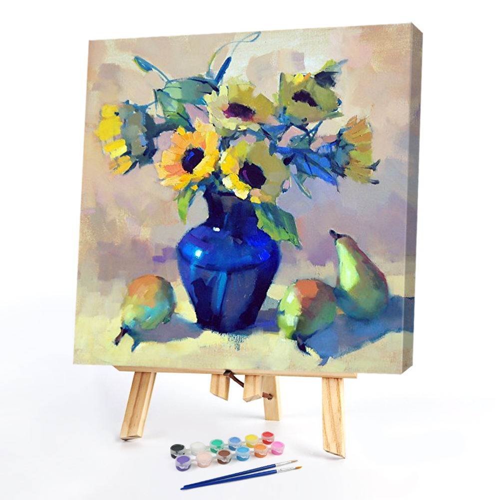 

40*40CM - Paint By Numbers - Flowers in Vase, 501 Original