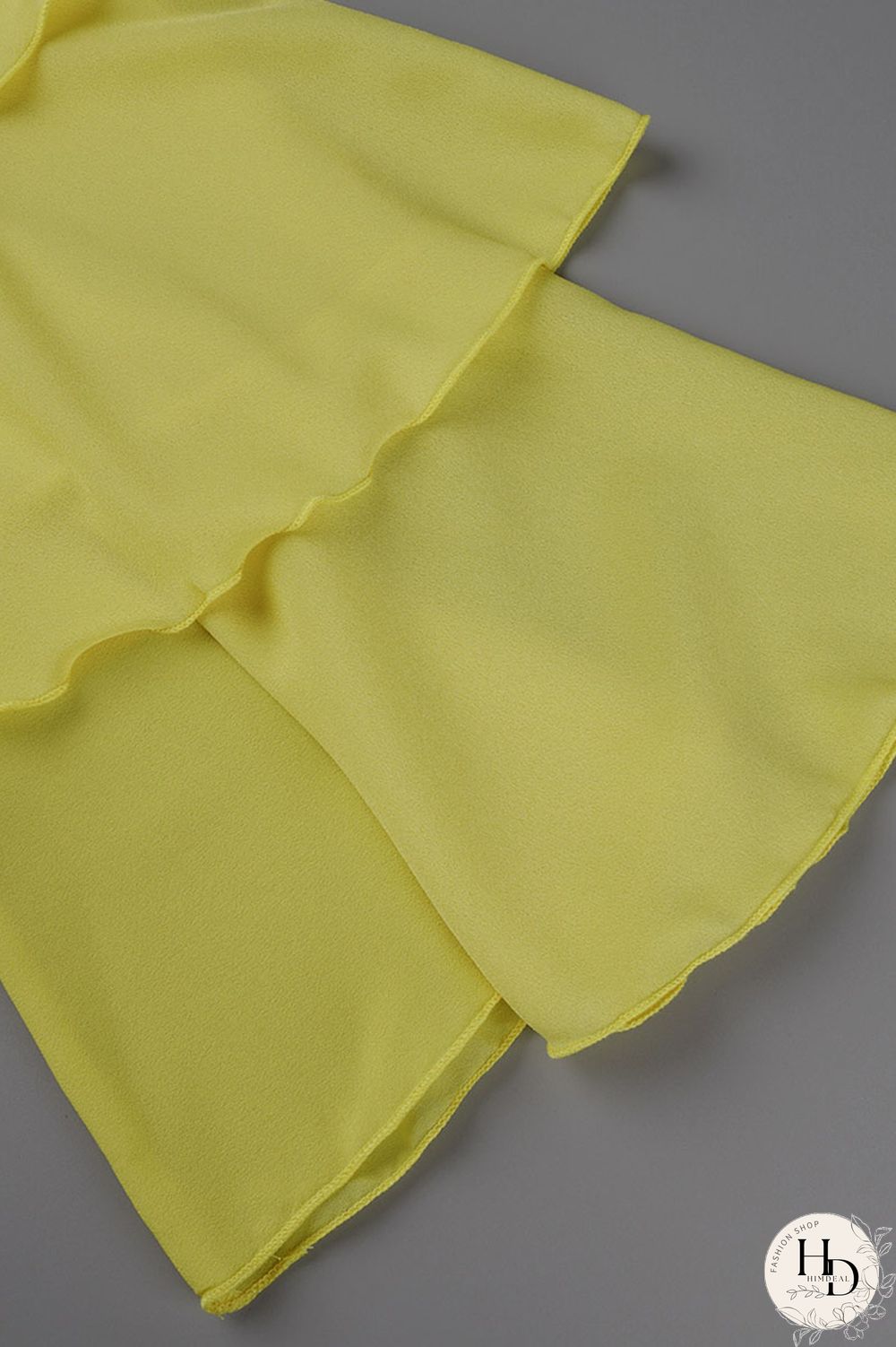 Yellow Fashion Sexy Patchwork Backless Off the Shoulder Long Sleeve Two Pieces