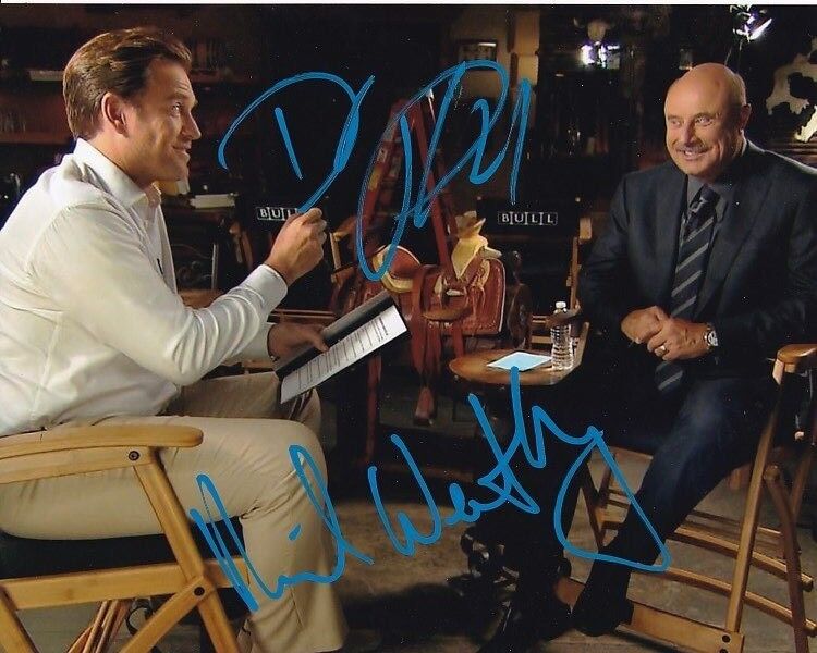 MICHAEL WEATHERLY & DR. PHIL MCGRAW signed autographed BULL Photo Poster painting