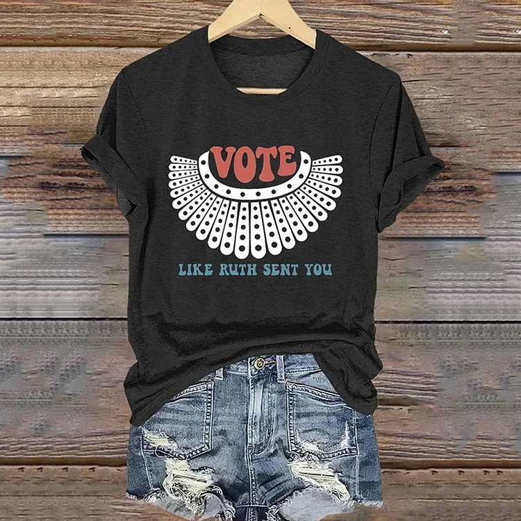 Comstylish Women's Vote Like Ruth Sent You Print Casual T-Shirt