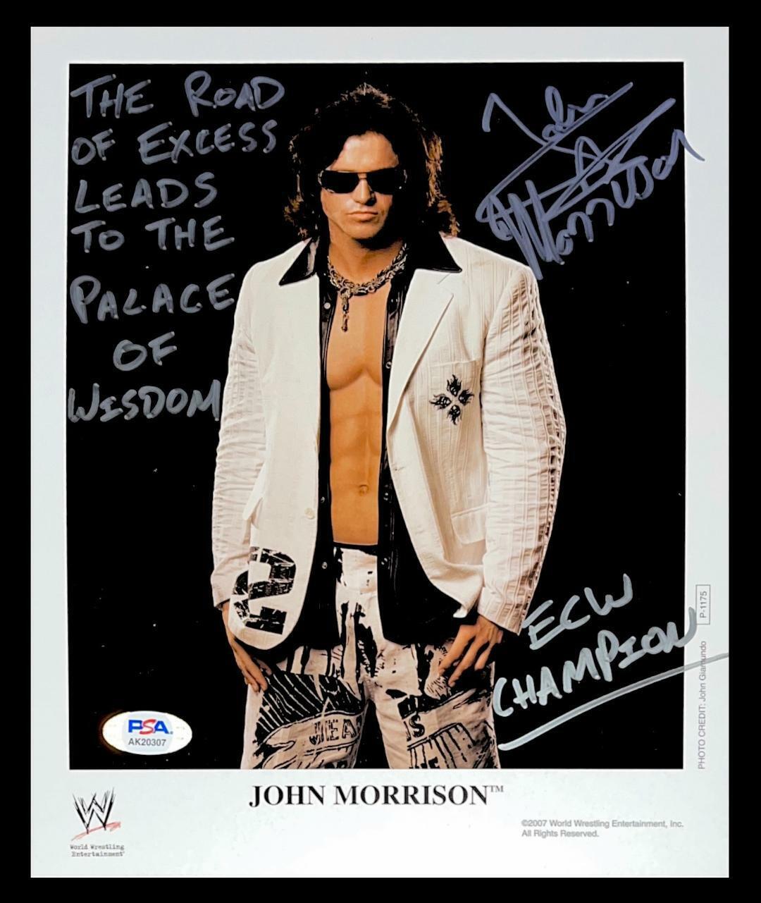 WWE JOHN MORRISON P-1175 HAND SIGNED AUTOGRAPHED 8X10 PROMO Photo Poster painting WITH PSA COA