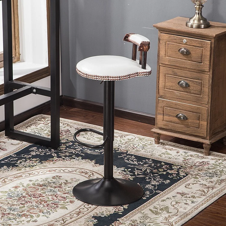 Homemys Counter Height Bar Stool Tufted Upholstered Velvet Vintage Counter Stool Footrest 