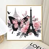 Tour Eiffel papillon - peinture diamant de forme sp&eacute;ciale - 30*30cm