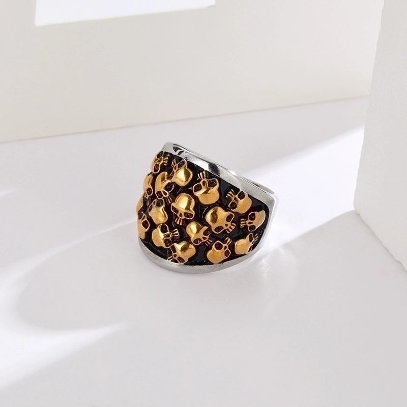 Jewelry Punk Skull Titanium Steel Plating Rings