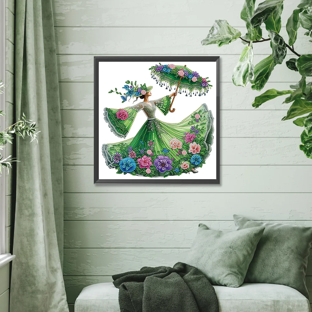 Diamond Painting - Partial Special Shaped Drill - Elegant Lady(Canvas|30*30cm)