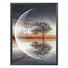 Full Embroidery Moon and Tree Stamped Cross Stitch 3-Strand 11CT (szx850)