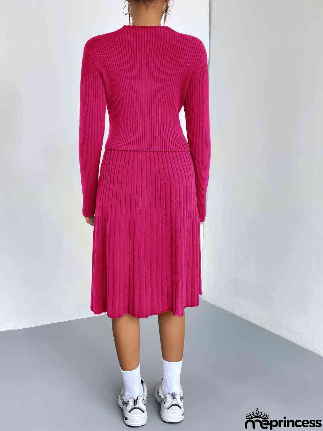 Rib-Knit Sweater and Skirt Set