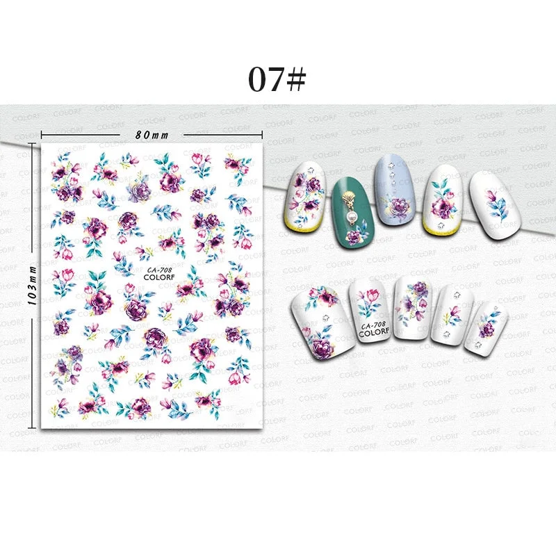 1 Sheet 3D Halloween Nail Sticker Christmas Skull Bone Snake Butterfly Maple Leaf Pattern Decals Manicures 3D Nail Decorations