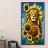 Diamond Painting-DIY Full Round Drill Sunflower Lion(40*70CM)