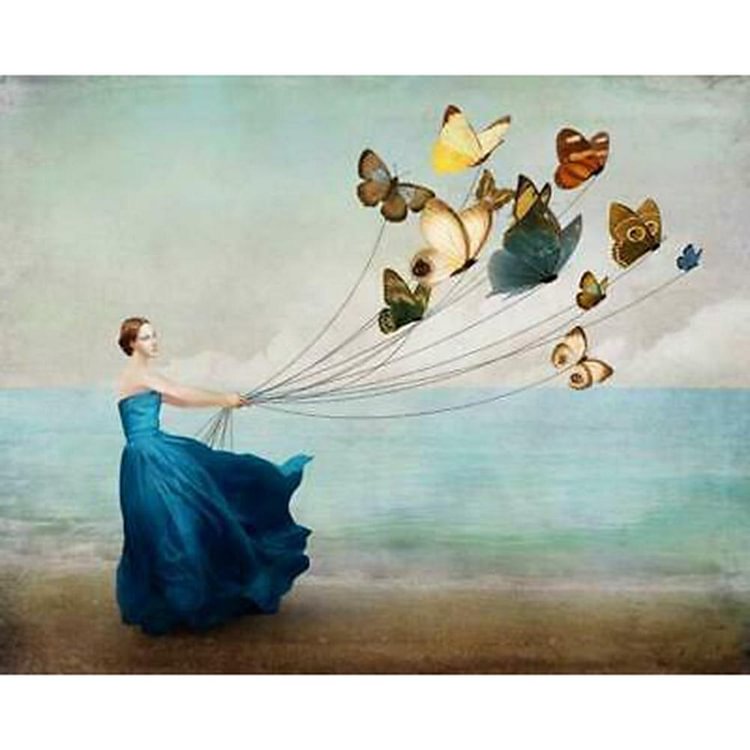 Butterfly Girl - Painting By Numbers - 50x40cm