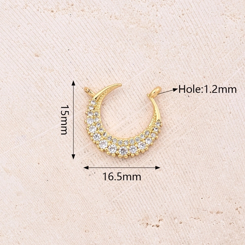 DIY Handmade Jewelry Accessories Micro Inlaid Zircon Moon XINGX Pin Guitar Connector