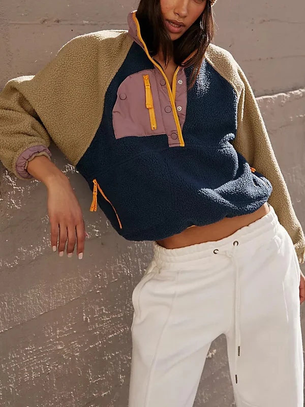Silhouette Loose Simple Warm Women's Sweatshirt