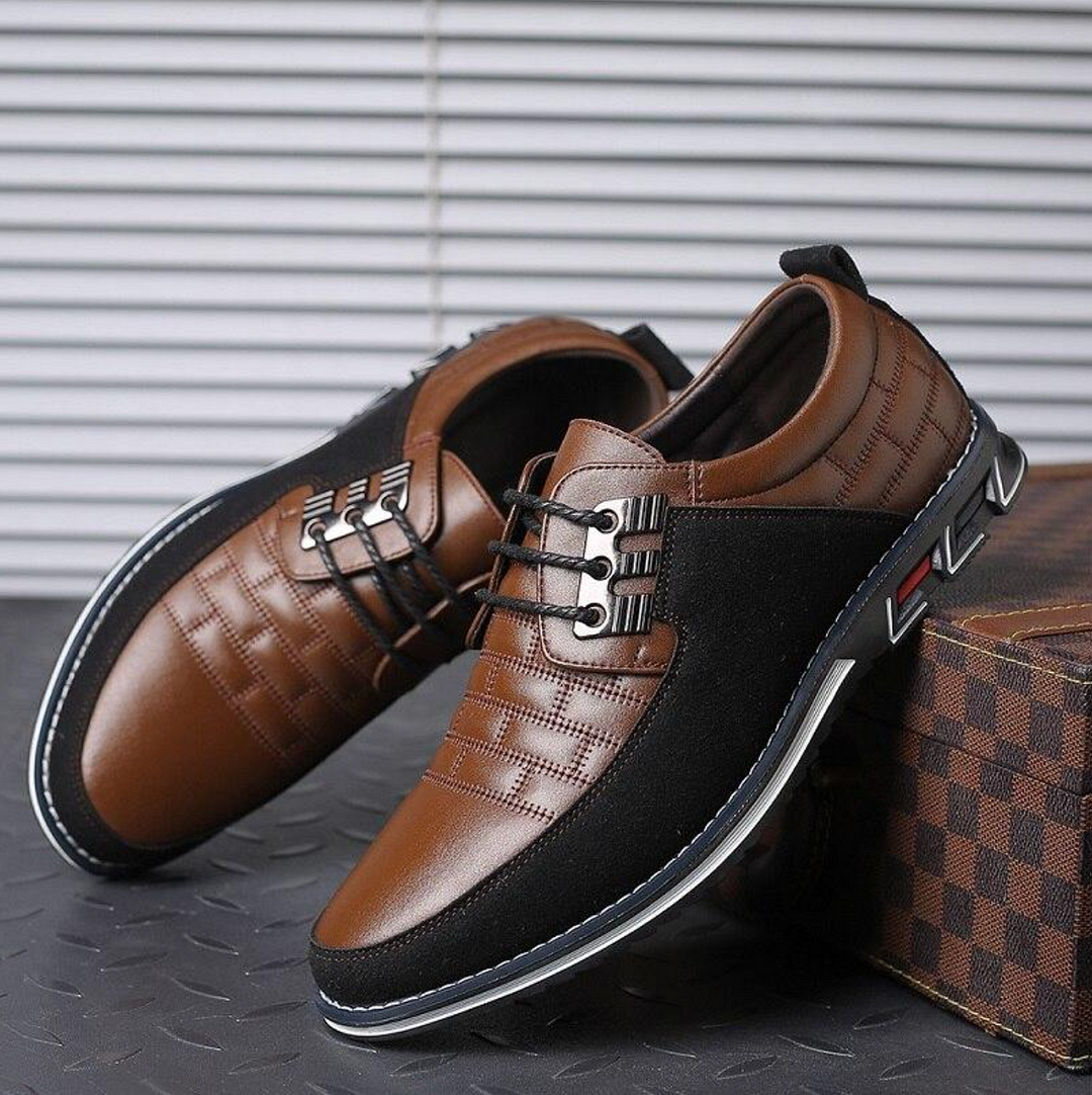 Oxford No-Stripe Orthopedic Leather Shoes