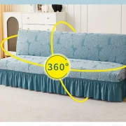 Mymmirical Jacquard Armless Sofa Bed Cover Elastic Cheap Couch Covers for Living Room Washable Removable Slipcovers Folding Settee Case
