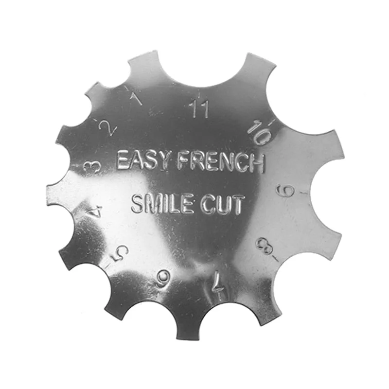 Pro 9 Sizes Easy French Smile Cut V Line almond shape Tips Manicure Edge Trimmer Nail Cutter Acrylic Pink White French Nails