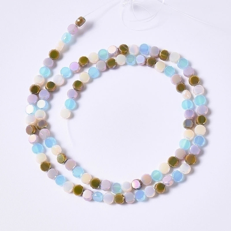 1 Strand/Package 4×2.5mm Hole Under 1mm Glass Electroplate Glass Beads Colorful Simple Beads