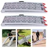 [US Local Warehouse] 2PCS 7.3ft Aluminum Motorcycle Ramp for Pickup Trucks ATVs Lawn Mowers Folding Dirt Bike Loading Ramp with Load Straps Truck Ramps