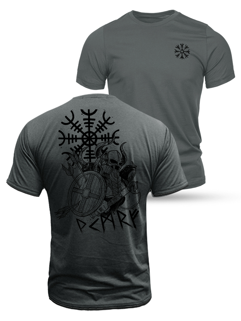 Viking Nordic Mythology Duplex Printing Cotton T-Shirt