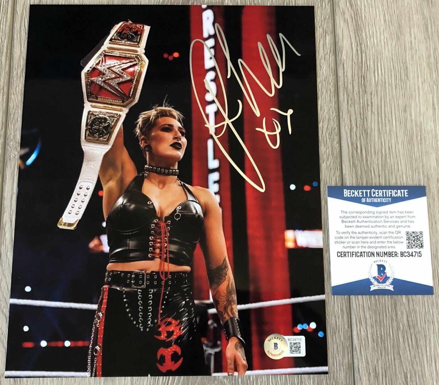 RHEA RIPLEY SIGNED AUTOGRAPH WWE RAW NXT 8x10 Photo Poster painting C w/PROOF & BECKETT BAS COA