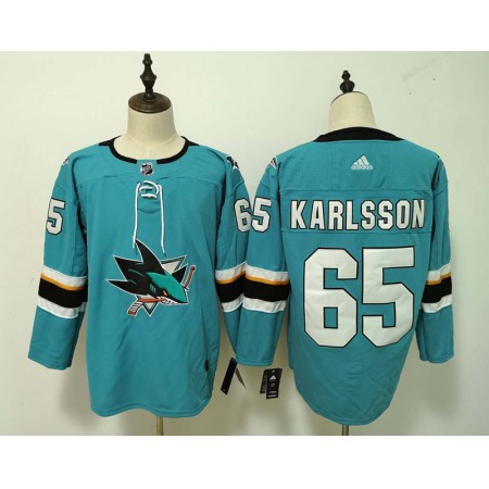 Men's  San Jose Sharks #65 Erik Karlsson Teal Stitched NHL Jersey