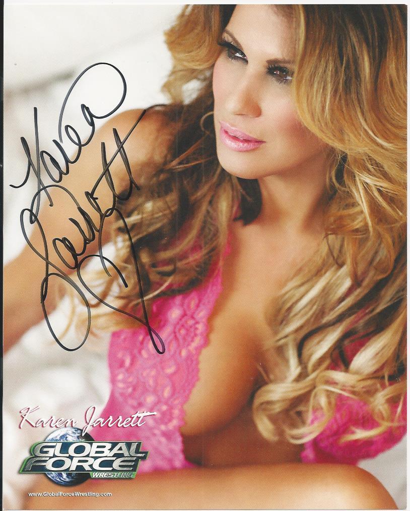 Karen Jarrett - Wrestling star signed Photo Poster painting