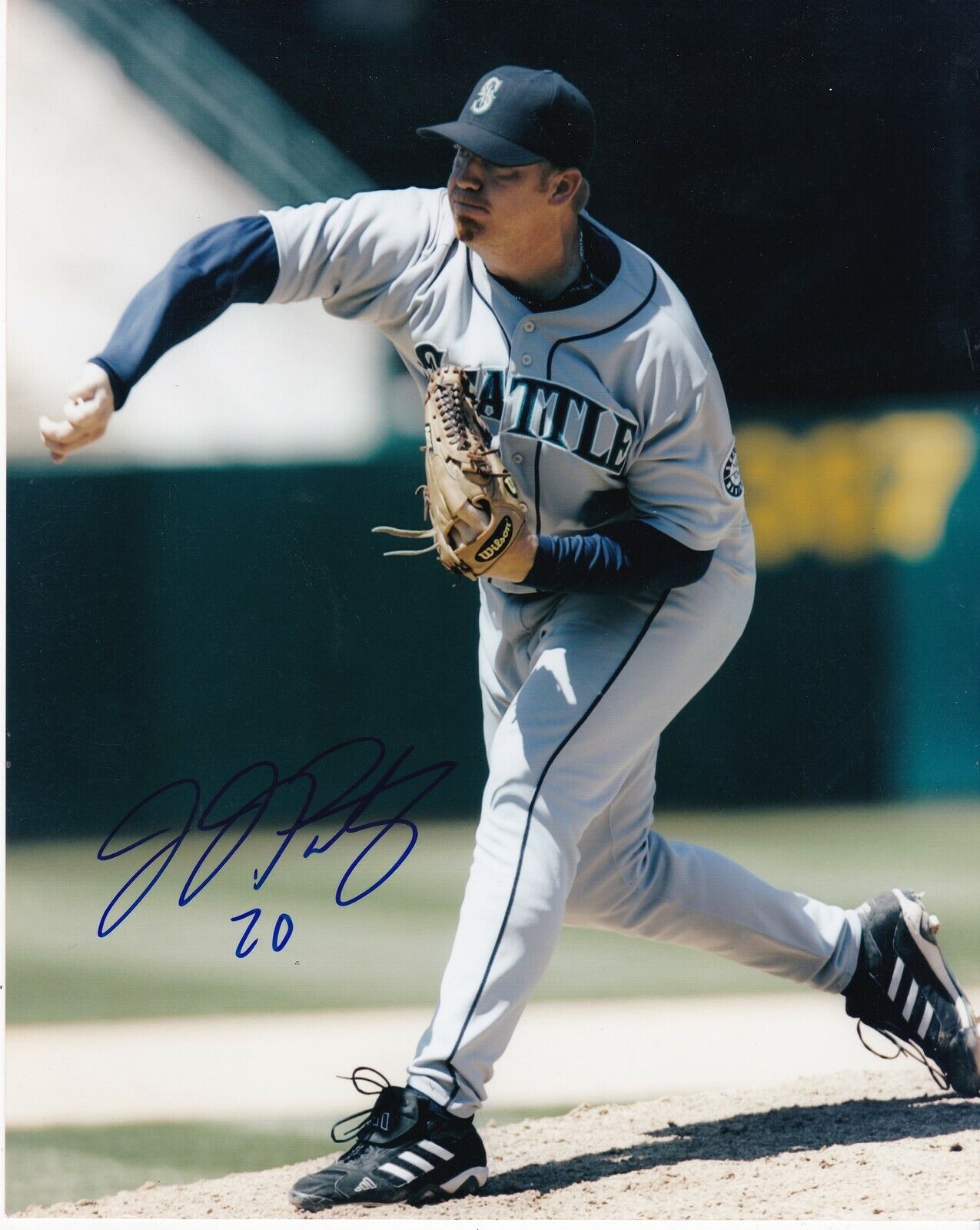 J.J. PUTZ SEATTLE MARINERS ACTION SIGNED 8x10