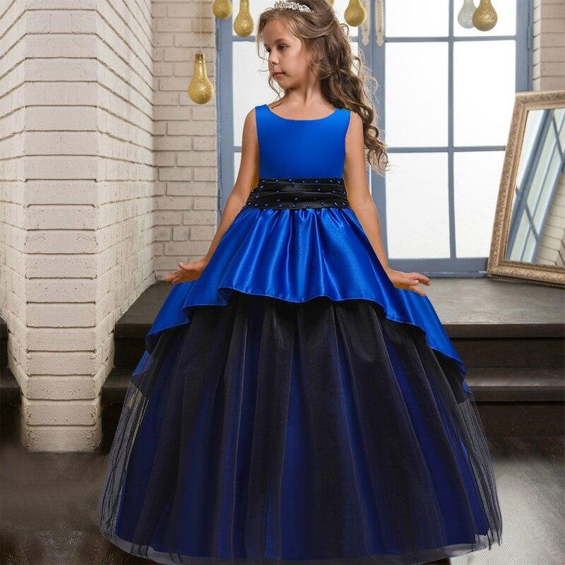 2021 Summer Teenager Costumes Girl Pageant Evening Party And Wedding Kids Dresses For Girls Long Princess Dress Beads 10 12 Year