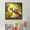 (US Only)Dog Printed Cross Stitch Kit 40x40cm DIY 14CT Thread Art Needlework Decor