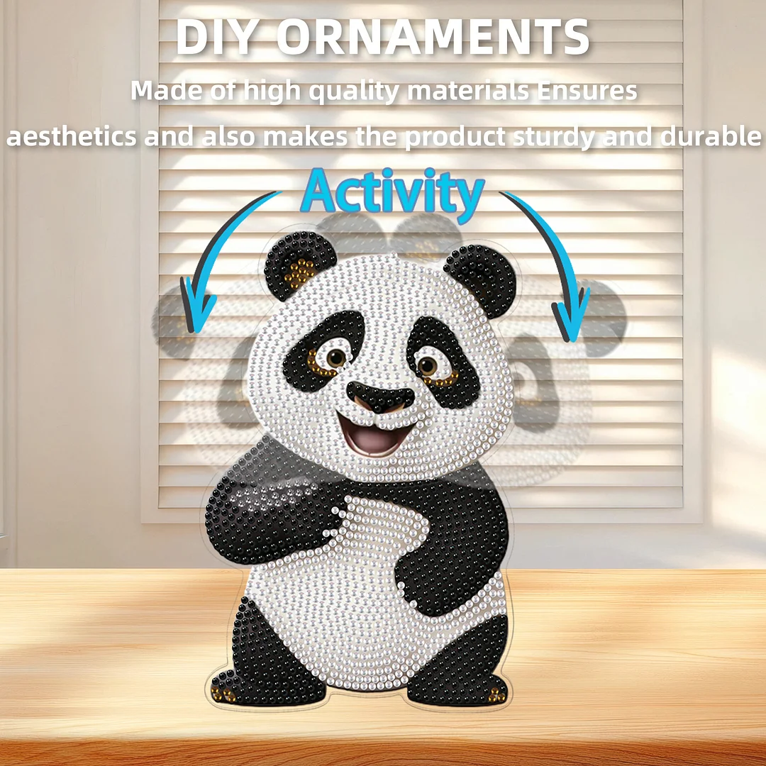 Panda DIY Acrylic Shaking Head 5D DIY Diamond Art Tabletop Ornament Home Decor