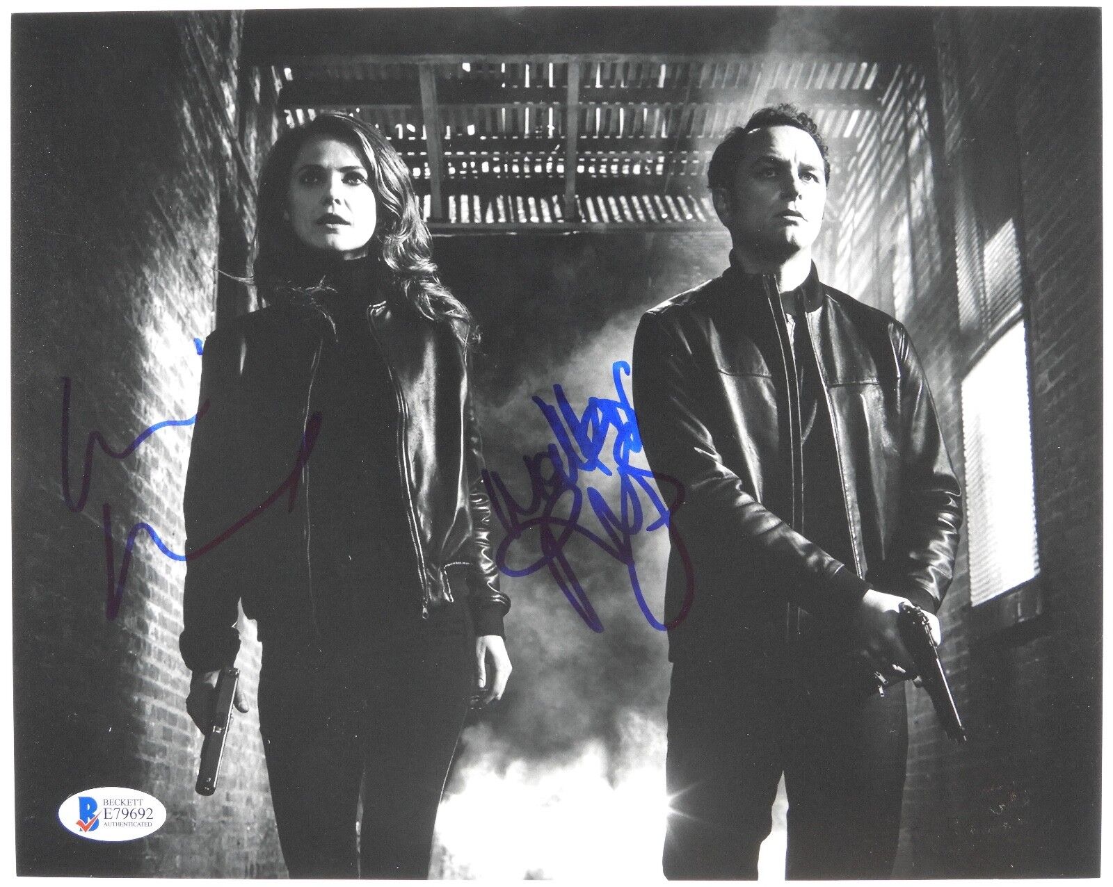 The Americans Keri Russell Mathew Rhys Autograph Beckett 8 x 10 Signed Photo Poster painting