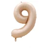 20PCS Retro Cream Caramel Party 0 - 9 Numbers 32" Aluminum Film Balloons Birthday Anniversary Decors