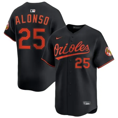 Men's Baltimore Orioles #25 Pete Alonso Nike Black Home Limited Jersey