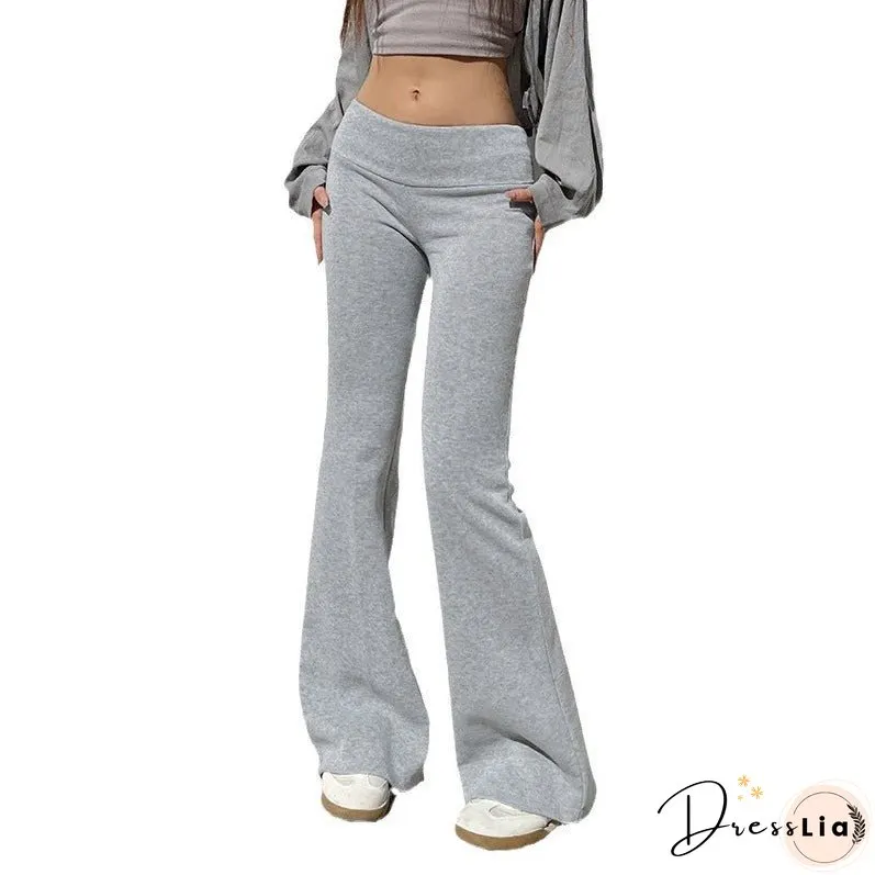 Basic Solid Color High Waist Sports Versatile Pants